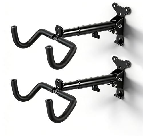 yeakmoce Bike Wall Mount, 2-Pack Foldable Bike Rack, Holds Up to 25 kg | Adjustable Distance, EVA Frame Protection, Fits Road, Mountain and Hybrid Bikes, Space Saving for Storage, Apartment & Garage