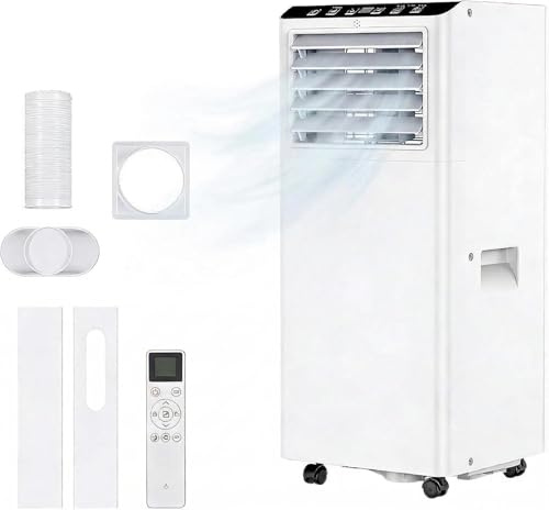Condizionatore Portatile 9000 BTU, 4-in-1Climatizzatore Portatile Con Deumidificatore, Air Conditioner Con Display Digitale e Telecomando, Funzionamento Silenzioso, 24H Timer, Copertura 51 ㎡