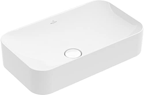 Villeroy & Boch 414361R1 Lavabo de sobre encimera Finion 414361 600x350mm, rebosadero, sin banco Con agujero para grifos, Color: Cerámica Blanca Badarmaturen > für Waschtische, Weiße Keramik