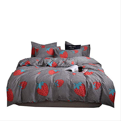 qwqe Semplice Biancheria da Letto in Cotone Quattro Pezzi Set Cotone Fresco Trapunta Lenzuola Quattro Pezzi Set 220 x 240cm.