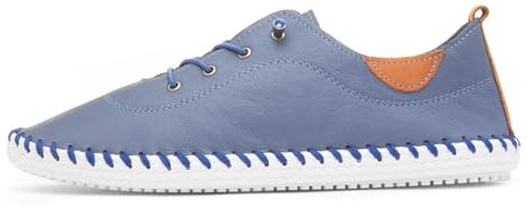 Lunar St Ives Leather Plimsoll