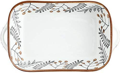 Ensaladera Con Asas Modernas, Ceramica Grandes Cuencos y Tazones Cuencos De Postre Para Cocina Casa, Fiesta, Restaurante,Rectangular