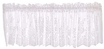 Betos Tende corte metà, tende cucina country Pizzo Ricamate piccola Tende per Finestra Tendina da cucina,caffè,Bagno mezza tenda （1 pannelli 137 * 61CM-Bianco ）