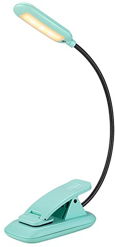 BIGMONAT Led Clip Leselampe Buch Klemme,USB Wiederaufladbare Buchlampe Klemmleuchte mit 6 LEDs,Leselampen für Bücher im Bett mit 3 Helligkeitsmodi,360° Faltbare,Blau