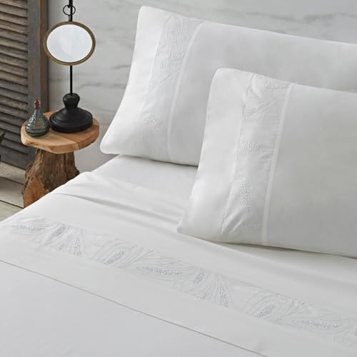 Burrito Blanco | Sábanas Algodón Bordadas | para Cama de 150 cm (+Medidas Disponibles) | Sábanas Blancas Algodón percal 200 Hilos | Color 401 Blanco