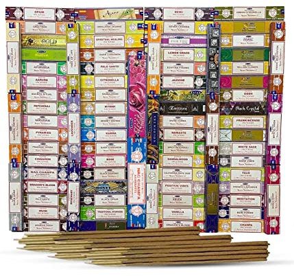 Satya Any Assorted Mix Incense Sticks Set 12 Pack for Meditation, Yoga, Relaxation, Healing and Positivity