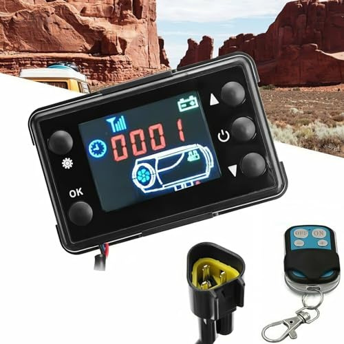 Baceyong 12V Auto-Luft-Diesel-Heizung Standheizung LCD-Fernbedienung Abschalten Parkregler 4-Tasten-Fernbedienung, Universal-Auto-LKW-Diesel-Lufterhitzer-Controller for Frontscheibenheizung