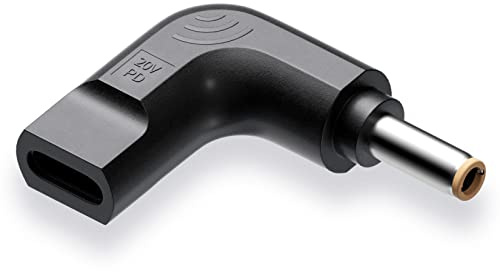 QYD Adapter USB C auf DC 4,0 x 1,7 mm, Adapter USB C auf 19 V DC, 4 mm, PD USB C Buchse auf DC Stecker, Konverter für Klinkenstecker für Lenovo Ideapad Flex Chromebook Yoga Laptop