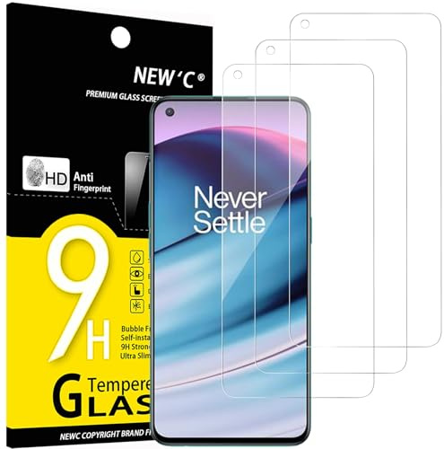 NEW'C 3 Pack, skärmskydd i glas för OnePlus Nord CE 5G, bubbelfri, 9H hårdhet, 0,33 mm ultratransparent, ultrabeständigt härdat glas