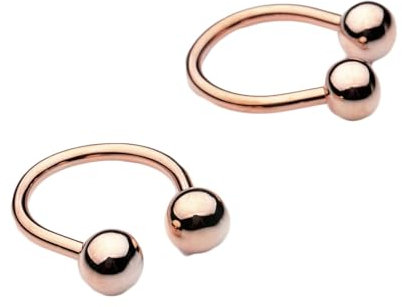 Homxi Manschettenknöpfe Herren Hochzeit Personalisiert,Manschettenknöpfe Messing Herren U-förmige Rund Kugel Herren Manschettenknöpfe Rosegold