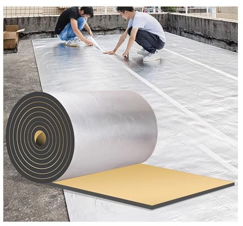 Kfz-Schalldämpfer, wärmedämmende Isoliermatte, Aluminium-Blasenwärme-Thermo-Reflektorplatten, for Böden, Dächer, Garagentore und Wohnmobile (Color : 20mm(THK), Size : 1 * 7M(7m²))