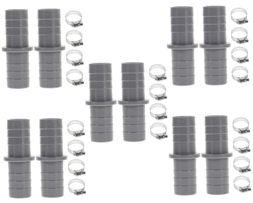 Gatuida 10sets Washer Drain Hose Extension Adapter with Clamps Connectors for Washing Machine Dishwasher High Strength Easy Installation Wear Resistant