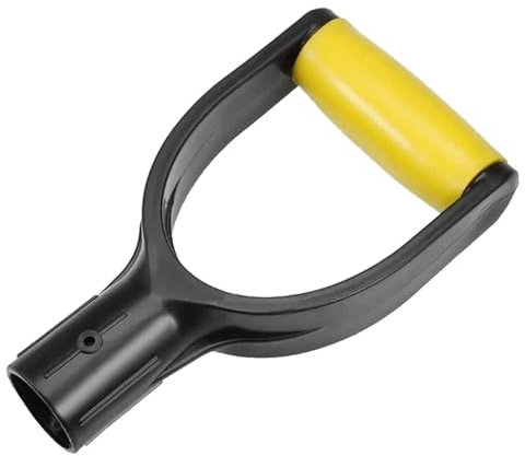 Manico a vanga in plastica, impugnatura a D for pala, diametro interno 32 mm, manico for pala da neve a vanga, paletta da neve a vanga da scavo(Color:Yellow Black)
