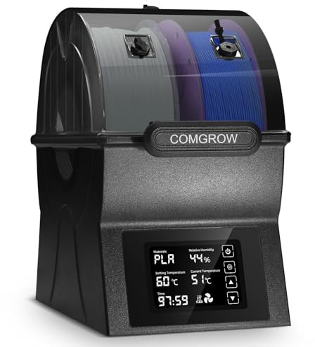 Comgrow 3D Drucker Filament Trockner Box SH02,3D Filament Speicher, hält Filamente trocken während des 3D Drucks, kompatibel mit 1.75mm/2.85mm PLA PETG PC ABS ASA, Filament Trockner, Spulenhalter