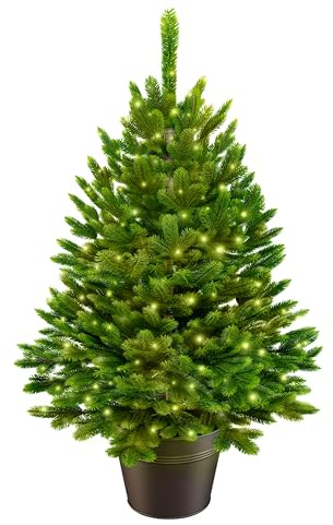 ArtiTree - Künstlicher Weihnachtsbaum 40cm im Topf mit LED - Christmas Tree für Innen, Kunstlich Baum für Weihnachtsdeko, Realistische Optik