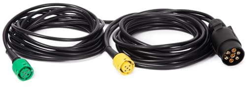 Feuunly 5,0 Meter Anhängerkabel Stecker 7 Polig auf 1xStecker 5 polig und 1xStecker 4 polig, 12V Wasserdicht Anhänger Kabel Verlängerung, Anhängerkabel Für KFZ PKW Traktor Wohnwagen RV (5,0 Meter)