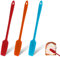Bewudy 3 spatole in silicone con manici lunghi, spatola per barattoli in silicone, spatola in gomma per spargere marmellate, raschietto in silicone antiaderente resistente al calore, per bottiglie di