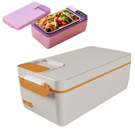 Lunch box elettrico riscaldato, scaldavivande ricaricabile con borsa termica, batteria integrata da 3200 mAh, contenitore in acciaio inossidabile rimovibile, lunch box autoriscaldante senza fili