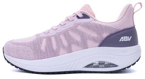 Quseek Orthopädische Schuhe Damen Walkingschuhe Arch Support Komfortabel Sportschuhe Leicht Atmungsaktiv Shoes Laufschuhe für Plantarfasziitis Plattfüße RosaViolett 40