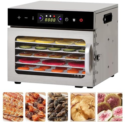 MáQuina Deshidratadora De Alimentos Multifuncional Para Carne Seca, Secado De Frutas Con 6/8/12/18 Bandejas ExtraíBles, Secadora De Alimentos Para Verduras, Carne, Comida Para Mascotas,6-Tray