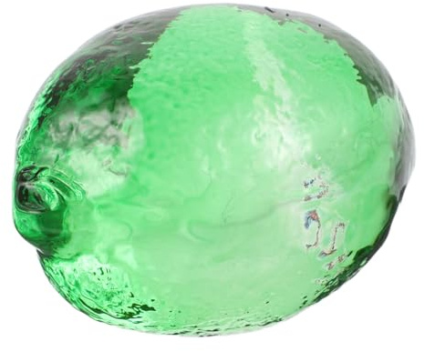 HEALEEP Simulation Lemon Glass Fruit Decoration Lemon Statue for Tabletop Centerpiece Ornament Collectible for Home Kitchen Office Decor