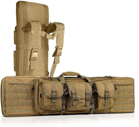 Gewehrfutteral Gewehrtasche Langwaffenfutteral Abschliebbar 2 Langwaffen Wasserdicht Waffentasche Multifunktionale Gewehr Weichkoffer,Lockable,Lagerung Transport(Size:118cm/46.4in,Color:a)
