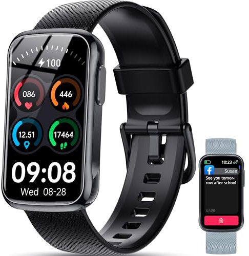 OUKITEL Smartwatch Orologio Uomo Donna con 2 Cinturini, Intelligente 24+ Modalità Sportive, Fitness Tracker con Sonno/SpO2/24H Cardiofrequenzimetro, Impermeabile IP68 Smart Watch per Android iOS