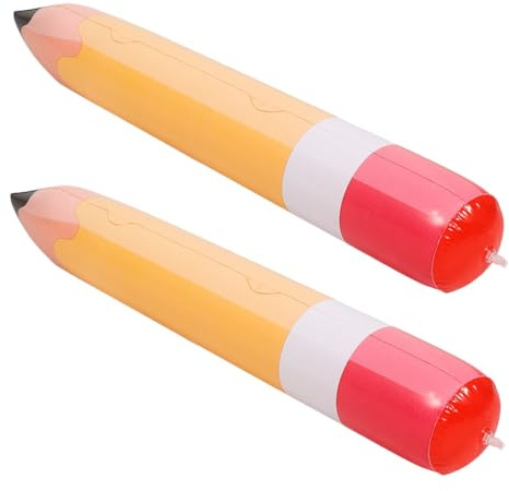 BCOATH 2 Piezas Decoración De Lápiz Inflable Lápices Inflables Gigantes Los Lapices Se Inflan Escuela Accesorio De Crayón Gigante Jumbo Apuntalar Para De Polivinilo Naranja