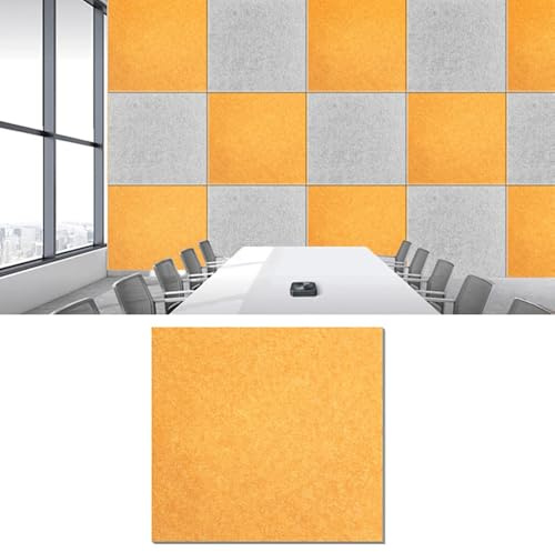 Noise Reduction Panels for Walls Windows Office Door Ceiling, Large Sound Proofing Panels Self-Adhesive, Acoustic Panels Decorative High-Density(Yellow,60 x 60 x 2.8 cm 4pcs)
