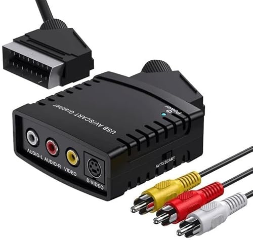 VIXLW Video Grabber Carte de capture vidéo, convertisseur vidéo vers numérique, convertisseur VHS vers numérique, transfert TV Hi8 VHS vers DVD, convertisseur vidéo RCA vers USB avec adaptateur AV