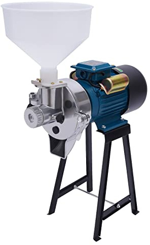 Electric Grain Mill Grinder, 2200W 110V Flour Mill Cereals Grinder, Commercial Corn Grinder Machine, Wet&Dry Cereals Grinder with Hopper for Rice Corn Grain Coffee Wheat