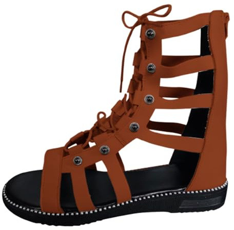 ZTFYKLIN Sandalia Mujer Sandalias Gruesas De, Zapatos Casuales Ocio Transpirables, Para Exteriores (Khaki, 35) Tacon Fiesta Anchas Tacón Bajo Fucsia Plataforma Negras Cuñas Doradas Shoes For