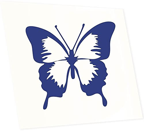 INDIGOS UG Auto Aufkleber schöner Schmetterling - blau - 93x90 - Selbstklebender Sticker für Auto, Fenster, Bus oder LKW - UV-beständig & wetterfest