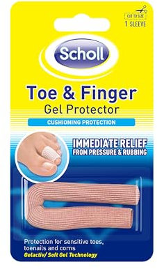 Scholl Gel Silicone Toe Protectors for Women Men - Ideal for Sore Fingers, Toes, Corns and Blisters, Toe Bandage, Cut to Required Length, Hand Washable, Cushioning Protector Provides Toe Pain Relief