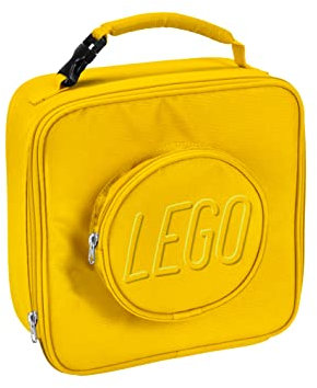 LEGO Lunch Bag, Durable and Insulated, with Mesh Pouch and Zip Compartment, Perfect for On-the-Go Meals, Yellow, One Size, Brick Lunch Bag