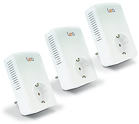Pack de 3 x CPL LEA Networks NetSocket1800 (1800 Mbps) Ethernet Gigabit avec Prise filtrée