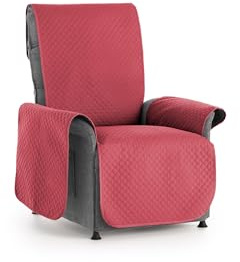 Textilhome Relaxsesselbezug Adele 1-Sitzer Gesteppt Wendbar Universal Rot | Reversibler, gesteppter Sofaschutz mit universeller Passform. Schützt vor Flecken, Tierhaaren, Staub und Abnutzung. Waschbar.