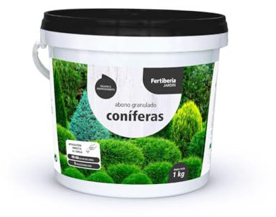 FERTIBERIA JARDÍN Abono Granulado para Coníferas (Pinos, Cipreses, Abetos y Tuyas) con Efecto Antiamarronamiento con Magnesio y Azufre (MG + S) - 1 kg