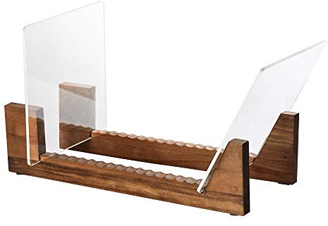 Tincogo Schallplattenständer,LP Ständer,Vinyl Ständer,Schallplatten Aufbewahrung für 50 LPs,aus Kiefernholz mit robustem transparentem Acrylhalter, Kompatibel mit Allen CDs und LPs,Braun