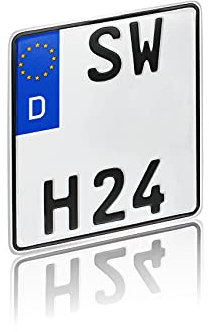 Finest Folia DIN-zertifizierte EU Kfz-Kennzeichen für Motorrad alle Größen 180x200 220x200 offizielle Nummernschilder reflektierend Wunschkennzeichen (10 Kennzeichen Motorrad)