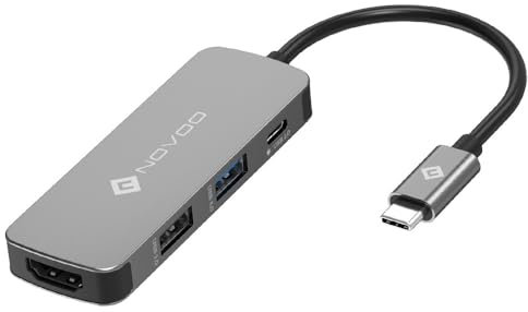 NOVOO 4-en-1 Hub USB C, Adaptateur USB C vers HDMI 4K,PD 100W, USB X 2, USB C Adaptateur Multiport Compatible avec Macbook Air Pro Lenovo