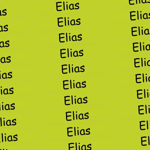 Namensaufkleber - Elias - grün - 150 Stück - 36x7 mm - Namen - Sohn - Jungen - für Schule, Kindergarten, Hefte, Bücher - Stifte, Federmappe, Lineale - personalisiert