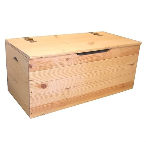 MONDO VIRO Cassapanca in legno panca forziere contenitore con manici h 43 cm (Medium)