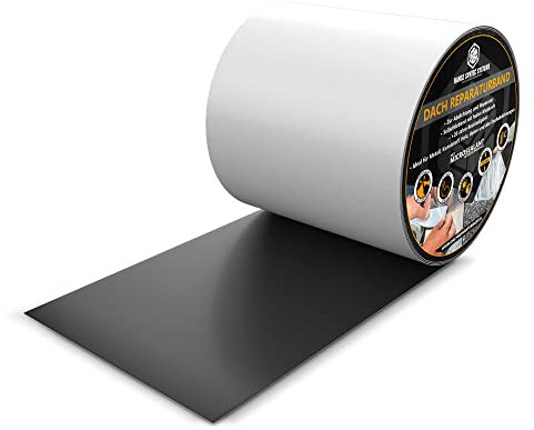 HSS Dach Reparaturband selbstklebend mit MicroSealant Klebstoff – für Dach & Abdichtungen – wasserdichtes Klebeband – Weiß – 150 mm x 5 m