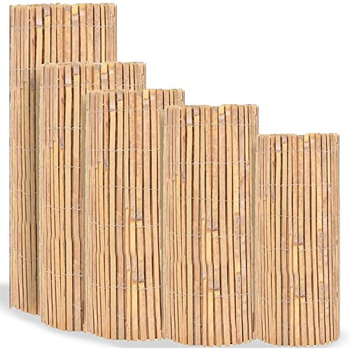 Amari Bargains Natural Bamboo Slated Fence - Large Privacy Screen Slat Fences - Wind Sun Fencing Protection Roll - Split Bamboo Slatted Garden Covering Sheild - Outdoor Screening Panel 4M (2M x 4M)