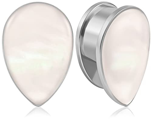 Vankula Ohr Tunnel 1 Paar Flesh Plugs Tropfen Muschel Edelstahl für männer damen Ohrpiercing Gestreckte Schmuck 6mm bis 25mm