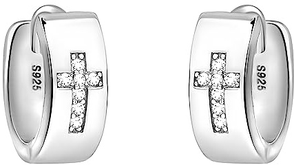 SOFIA MILANI - Damen Ohrringe 925 Silber - mit Zirkonia Steinen - Kreuz Creole