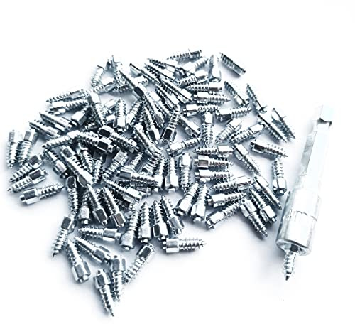 aupartuds 12mm Tire Studs for ATV, 400pcs Carbide Screw Anti-Slip Studs for SUV,Motorbike,Motorcycle,Dirt Bike,Tractor,Snowblower Reusable Anti-ice Snow Spikes with Installation Sleeve