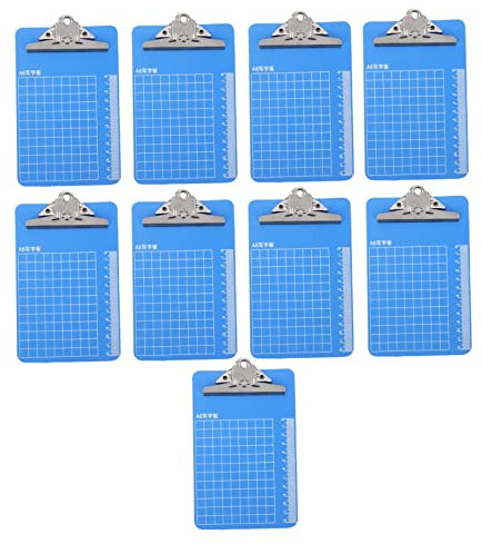 10 Stück Kunststoff Klemmbretter mit Haken, Blau, Robust