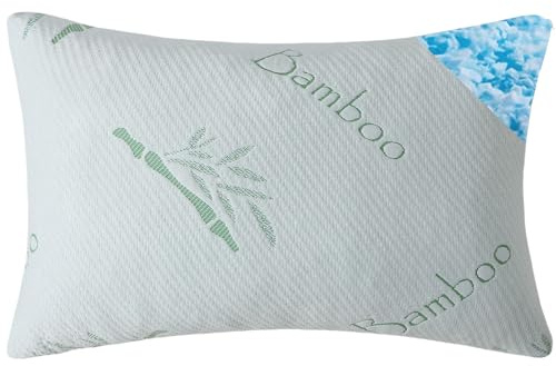 Shredded Memory Foam Pillows Set of 1, Cooling Zippered Breathable Memory Foam Bed Pillow for Sleeping 1 Pack, Queen Size Firm Pillow Gel for Neck Support, Hotel Quality Rest Pillow 20 x 30 Queen